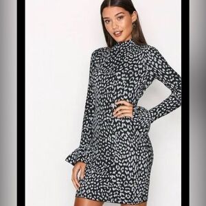 Michael Kors Metallic Cheetah-Print Dress - Black size S